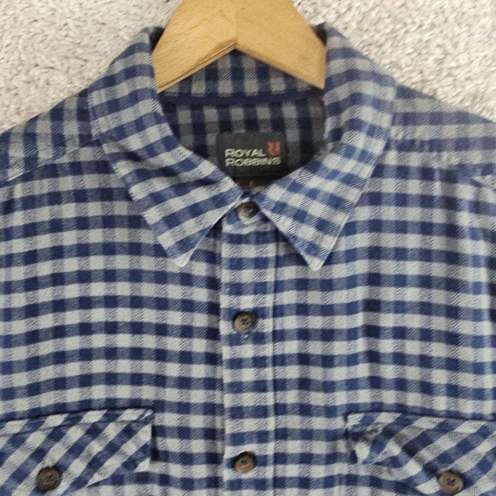Royal Robbins Check Plaid Shirt Mens Large Long Sleeve Regular Fit 100% Cotton - Picture 12 of 13
